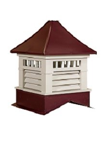 Dayton cupola with dark red pyramid roof