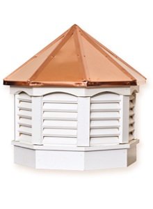 White vinyl gazebo cupola with copper roof