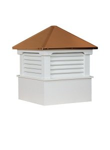 Hamlin louvered cupola with copper roof for roof ventilation