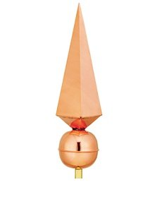 Lancelot copper finial with pointed spire design