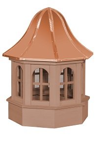 Villa gazebo style PVC cupola with copper roof