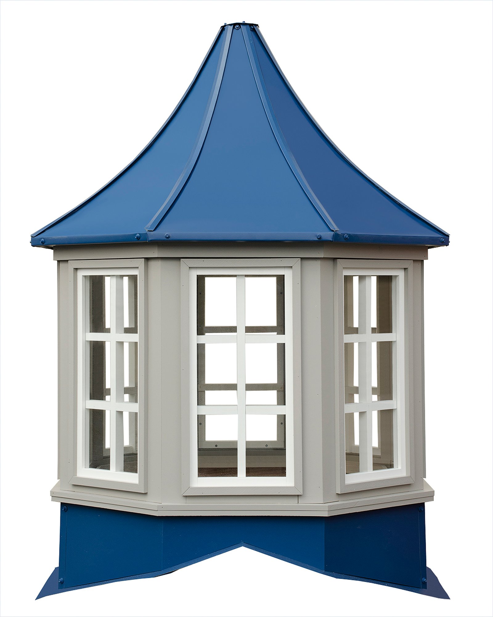 Winchester cupola with blue metal roof and windows