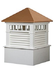 Waterford style vinyl cupola with copper roof